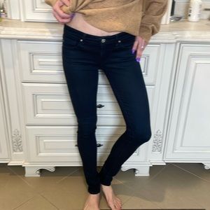 Dark blue skinny jeans , low rise
